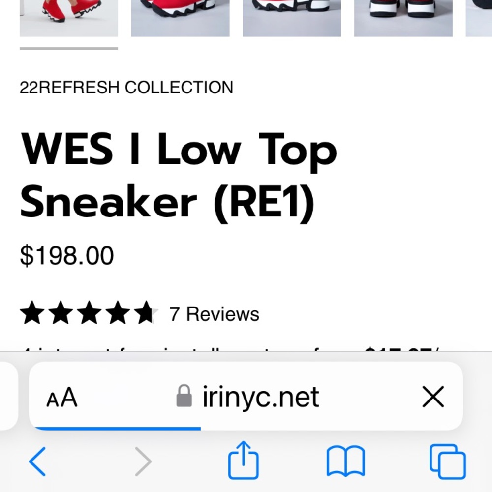 IRI low tip sneakers. Size 37. Retail $198. Great shape